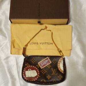 Louis Vuitton Brown Monogram Mini Bag with Gold Accents